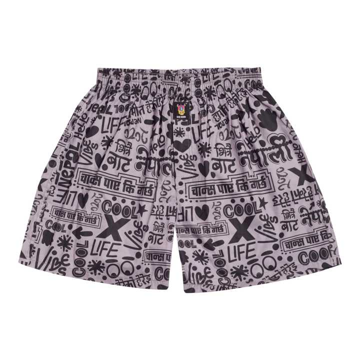 ONE HORN - Nepali Slang Printed Boxer Shorts for Men | 60*60 Thread Count | 100% Premium Cambric Cotton | Without Pocket