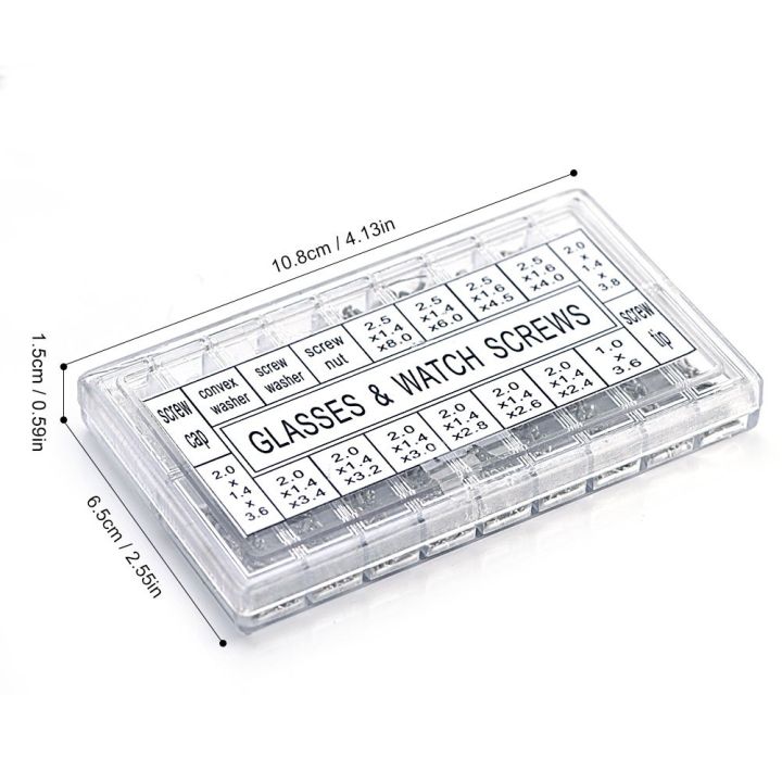 ZOROOM%201000Pcs%20Stainless%20Steel%20Eyeglasses%20Watch%20Repair%20Screw%20Replacement%20Kit%20Set%20Tiny%20Screws%20Nut%20Assortment%20Repair%20Tool%20Kit%20Set%20-%20Image%203