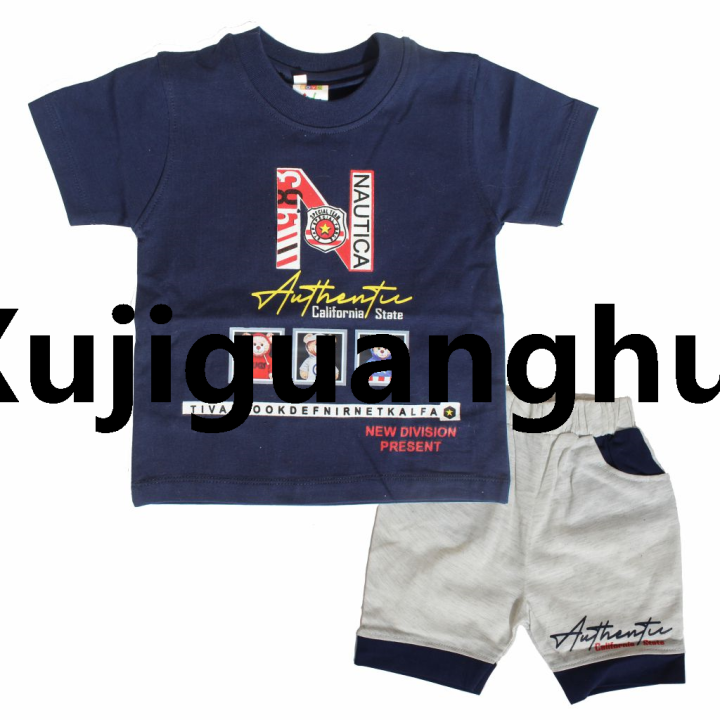 Xujiguanghui%20Summer%20Collection%20Nautica%20Design%20T-shirt%20And%20Shorts%20Pants%20For%20Kids%20Baby%20Girls%20And%20BabAffordabley%20Boys%20Round%20Neck%20Shorts%20Sleeves%20Tee%20Tops%20Clothes%20Set's%20Dresses%20Outfit%20Suit%20GLX%20Store%20-%20Image%202