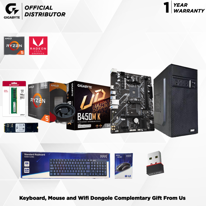 Budget Gaming PC with AMD Ryzen 5 5600G with Radeon Vega 7 Graphics 8GB / 256GB
