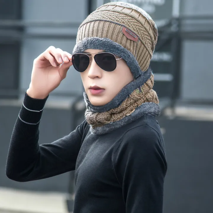 DESCENTE%20Minimalist%20Winter%20Set%20Men's%20Winter%20Hat%20Scarf%20Gloves%20Set%20Warm%20Knitted%20Windproof%20Outdoor%20Cycling%20Cap%20Neck%20Warmer%203%20Pcs/set%20Cozy%20Knit%20Hat%20-%20Image%204