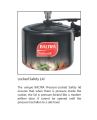 Baltra 5 liters Pressure Cooker Hard Anodised With Induction Base BPC F 500Ib (Black ). 