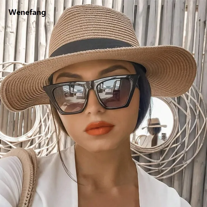 Wenefang%201pc%20Summer%20Women's%20Fashion%20Straw%20Hat%20Panama%20Style%20New%20style%20Sun%20Hat,%20Beach%20Vacation%20Travel%20Beach%20Hat%20-%20Image%203