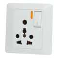 Prakash White 1 Gang Switch Double Power Socket. 