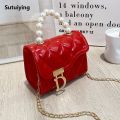 Sutuiying Women's bag 2024 new trend fashion diamond embossed Luxury chain mini jelly square bag versatile pearl handbag. 