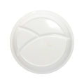 White Hello Kitty Printed Round Section Plate For Kids. 