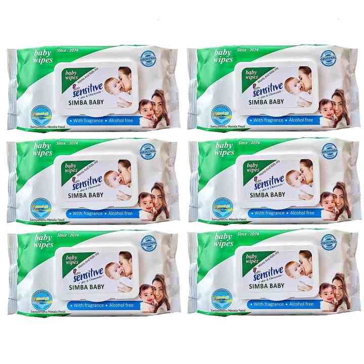 Sensitive Baby Wipes Pack Of 6 - 80 Wipes Pull