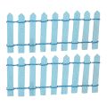 2Pcs Wooden Fencing Wood Barrier DIY Mini Landscape Fairy Garden Figurines Miniatures Accessories Handmade Green. 