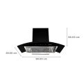 FABER CREST 3D IND HC SC BK 90 Cm 1200m3/hr Ducted Auto Clean Wall Mounted Chimney with Touch Control (Black). 