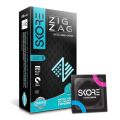 Skore Zig Zag Condoms - Dotted And Ribbed Condoms (10 pieces per pack) With Cherry Lube 50 ml.. 