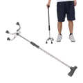 Adjustable Walking Cane with 4 Base Anti Slip Steel Tube Flexible Stick Assistant for Senior Disabled. 