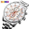 SKMEI 9285 Men's Business Multifunction Date Display Chronograph Stainless Steel Watch - Black /Rosegold. 
