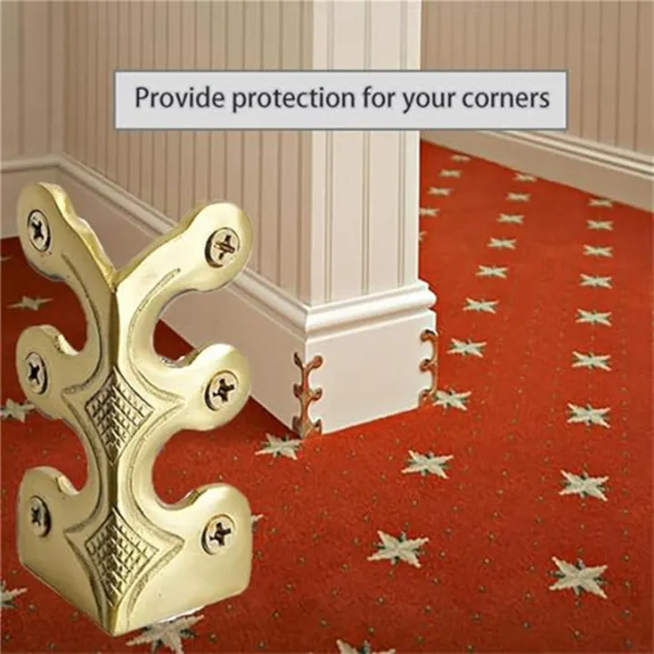 (GREH) 10PC Skiffers Baseboard Corner Protectors,Solid Brass Skirting ...