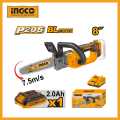 INGCO New 20V 8" Cordless Brushless Chain Saw with Lithium-Ion Battery Pack and Charger CGSLI20851. 