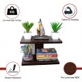 kamakhya Wall Mounted Decorative Shelf Stand Racks Tier 2 Teak. 