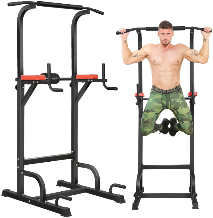 Dip Station Home Indoor Gym Power Tower Adjustable Pull-Up Bar
