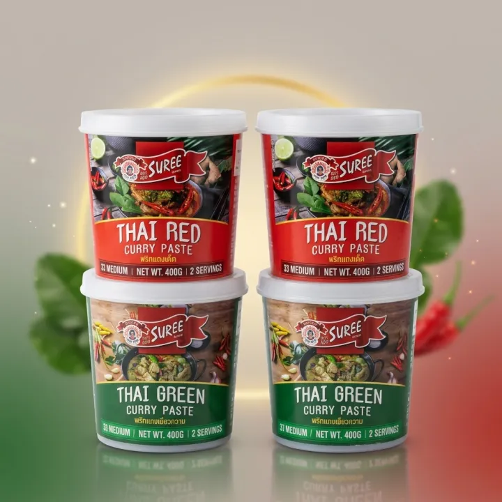 Suree Thai Curry Paste 400g | Green Curry Paste & Red Curry Paste ...