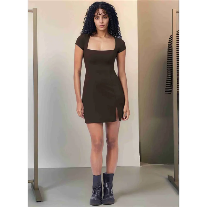 Womens%20Tennis%20Dresses%20Short%20Sleeve%20Square%20Neck%20Side%20Slit%20Double%20Lined%20Golf%20Athletic%20Dress%20-%20Image%207