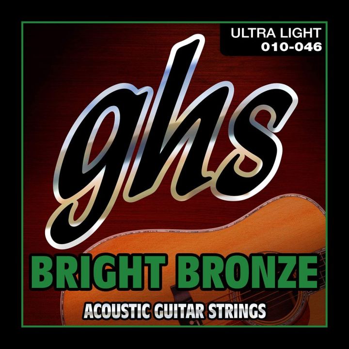 GHS Strings BB10U Bright Bronze 80/20 Bronze Ultra Light Acoustic Guitar Strings 010-046