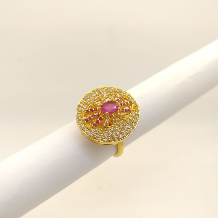 Gold%20Plated%20American%20Diamond%20Ring%20For%20Women%20-%20Image%205