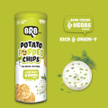 BRB Popped Potato Chips | Not Baked, Not Fried | 85 Grams | Sour Cream & Herbs Flavour | 60% Less Fat | Low Calorie | Healthy Snack, XXL Tub. 