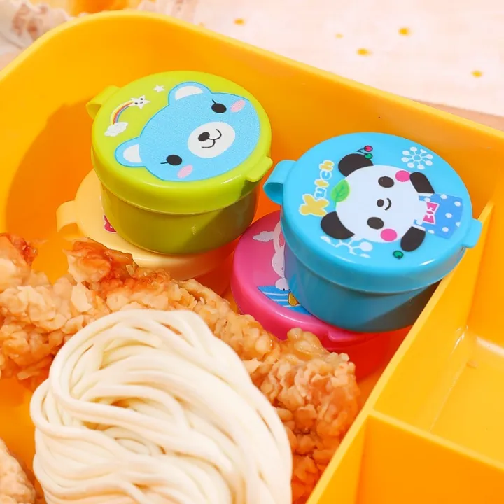 Bizzy 4Pcs/Set Mini Cartoon Portable Lunch Bento Ketchup Salad Soy ...