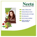 Neeta Powder Hair Color, Henna Based Hair Color Natural Brown (15g Pack of 10), Silky Soft and Shiny Hair Colour with Benefits of 5 Natural Herbs. 