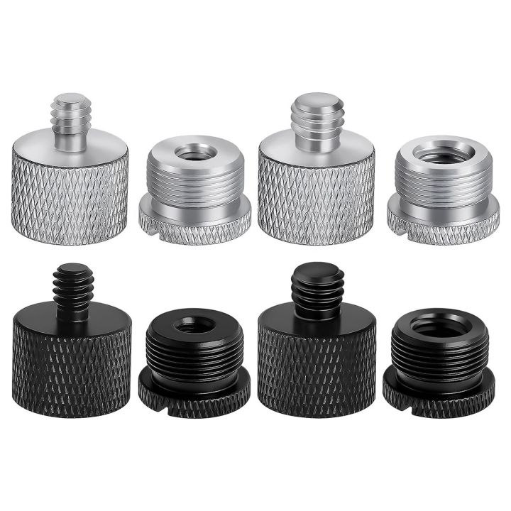 8 Pack Mic Stand Adapter Mic Boom Stand Adapter Set Kit 5/8 Female to 3/8 Male, 3/8 Female to 5/8 Male, for Microphone Stand Boom Arm Camera Tripod