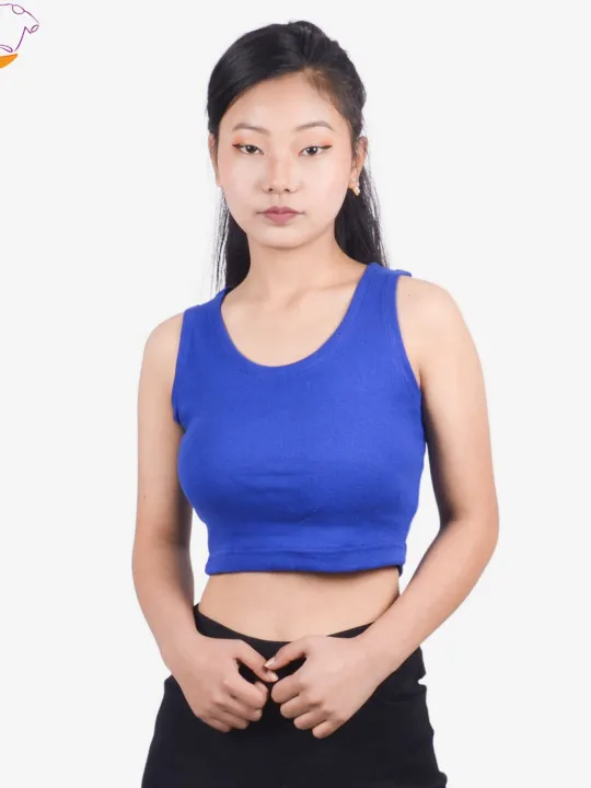 Crop%20Sando%20Top%20T-Shirt%20Short%20Sleeve%20Loose%20Fit%20Casual%20Style%20Women's%20Clothing%20-%20Image%202