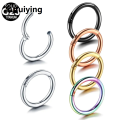 Sutuiying 1PC Titanium Segment Nose Piercing 12G Septum Clicker Pirsing Earring 14G Nostril Piercing Helix Conch Pirsing Nariz 20G Jewelry. 