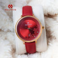 Millenium MW58112 Elegant waterproof Floral Design Quartz Watch for Women - Red. 