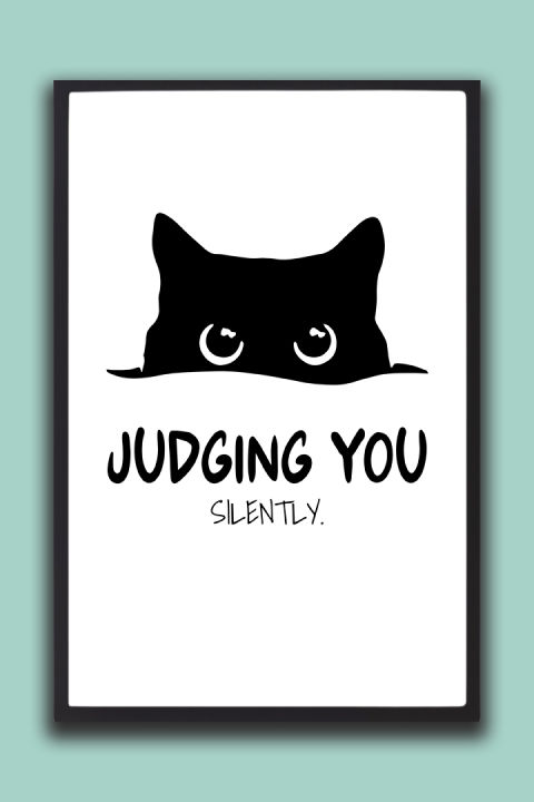 Funny%20Cat%20Wall%20Frame%20%E2%80%93%20Judging%20You%20Silently%20Quote%20Wall%20Art%20%7C%20One%20Piece%20Frame%20-%20Image%203