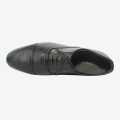 Black Synthetic Leather Lace Up Shoes For Men. 