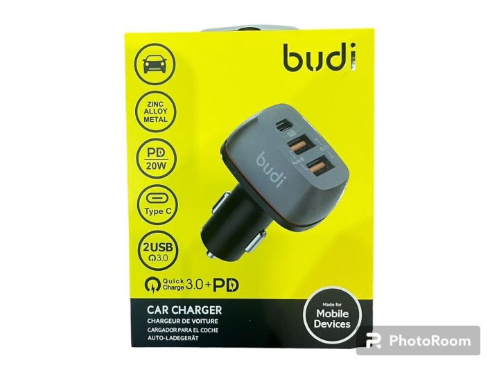Budi 3-Port 20+18W (PD+QC) Car Charger - Black | Daraz.com.np