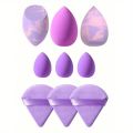 New 9 PCS 3 salmon beauty egg velvet triangle setting powder puff mini beauty tool blender travel beauty tool. 