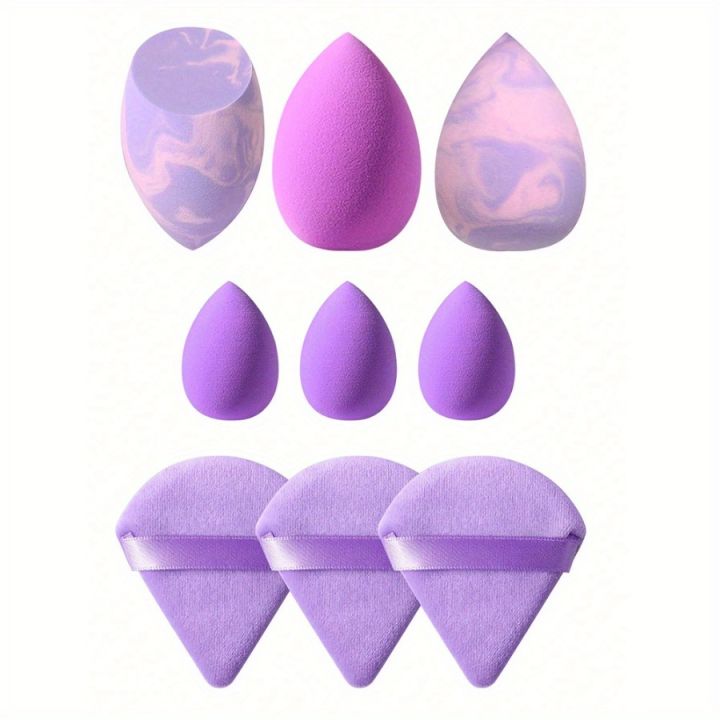 New%209%20PCS%203%20salmon%20beauty%20egg%20velvet%20triangle%20setting%20powder%20puff%20mini%20beauty%20tool%20blender%20travel%20beauty%20tool%20-%20Image%208
