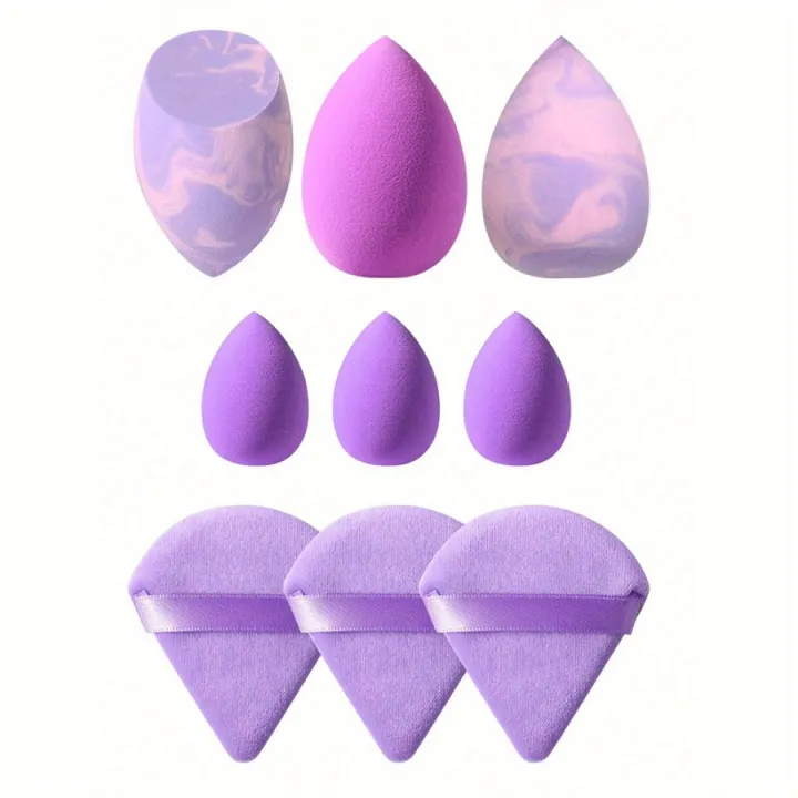 New%209%20PCS%203%20salmon%20beauty%20egg%20velvet%20triangle%20setting%20powder%20puff%20mini%20beauty%20tool%20blender%20travel%20beauty%20tool%20-%20Image%208
