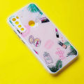 Pink With Multicolor Printed REDMI NOTE 8 Mobile Cover. 