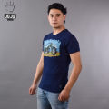 JUJU Wears Navy Colour Nepali Chopper Printed Cotton Tshirt For Unisex. 
