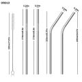 High Grade Metal Stainless Steel Straw Set  -5 Pcs. 