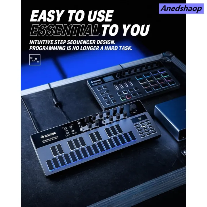 Anedshaop%20Analog%20Bass%20Synthesizer%20and%20Sequencer,%20Donner%20Essential%20B1%20with%20New%20style%20Intuitive%20User%20Interface,%20128%20Patterns%20Memory,%20Saturation%20-%20Image%203