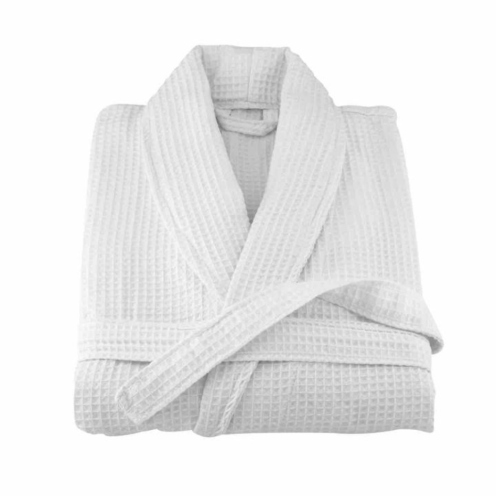 Bath Robes Free Size Waffle Cotton White