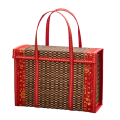 JAERBEE Fruit Basket Bamboo Woven Portable Simple Handheld Picnic Food Container Foldable Snacks Containers Kids 40x20x25cm,A. 