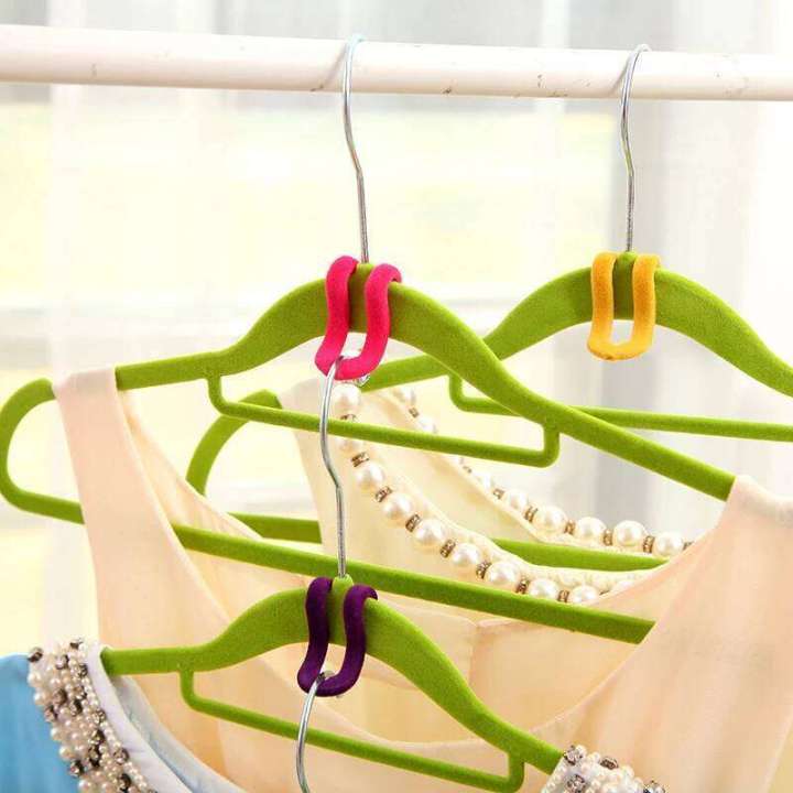 Mini%20Flocking%20Clothes%20Hanger,%20Easy%20Hook%20Closet%20Organizer,%20Random%20Colors,%20Home%20Creative,%2010Pcs%20-%20Image%202