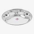 Famous Madrasi Bhojan Stainless Steel Dinner Plate (Set Of 2 Pcs) - Size Big. 