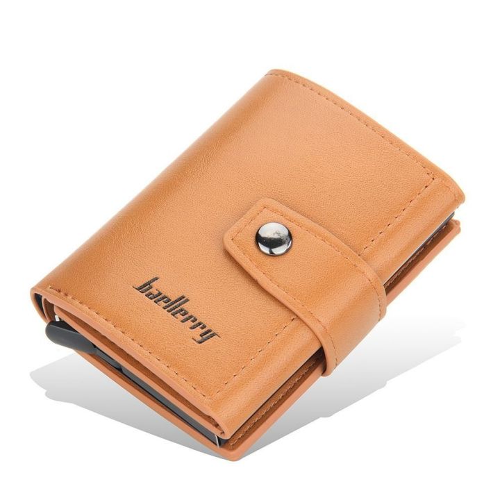 With Magnetic Buckle Men's Short Wallet Fashion Multi-position Contracted Two Fold Wallet Soft Urban Recreational Male Leather Purse Card Holder