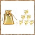 Kqueebee 100 Pcs Gold Foil Organza Bag & 6 Pcs Deer Napkin Rings. 