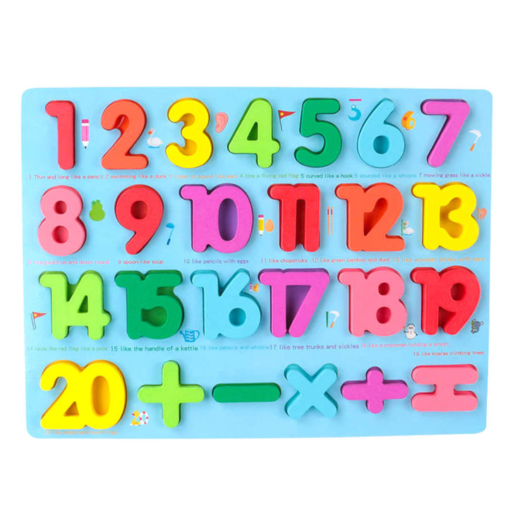 Wooden 123 Number Puzzles, Preschool Educational Learning Board Toys ...