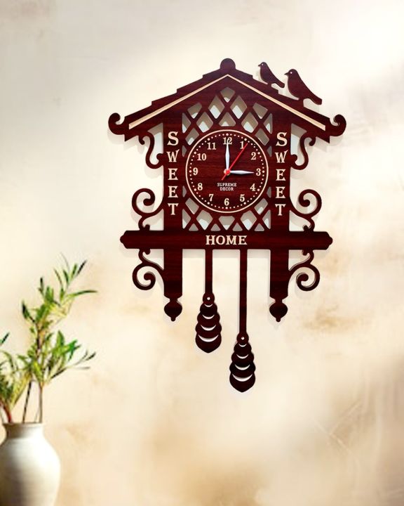 Samayapanchi Sweet Home Sweet 3D Wooden Wall Clock | Best Interior ...