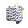 100L Capacity Cube Durable Quality Cotton Linen with PE Waterproof Coating Coating Laundry Basket Bag with Handles and Cover. 